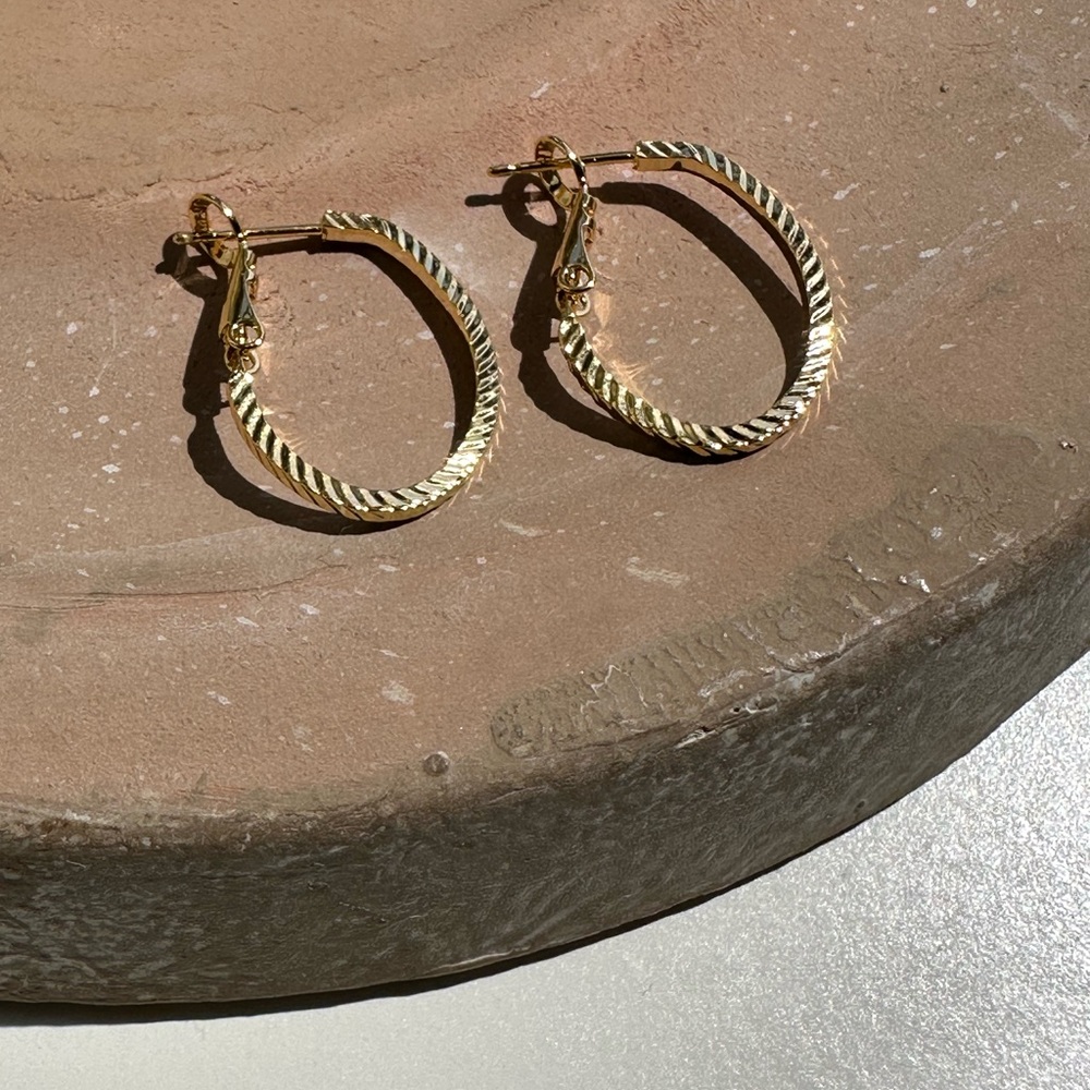 Chic Gold-Tone Twisted Hoop Earrings